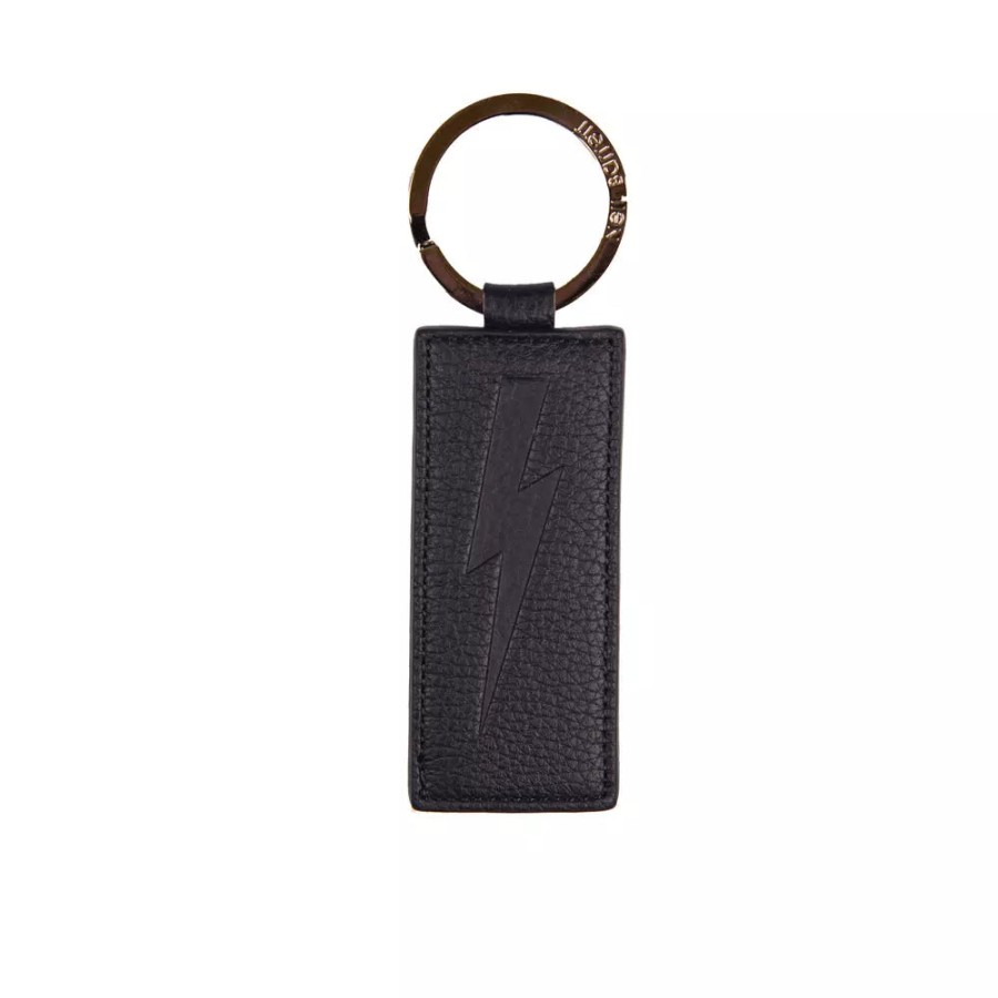 Men Neil Barrett Men'S Keychains | Neil Barrett Chic Men'S Blue Leather Keychain