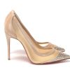 Women Christian Louboutin Women'S Pumps | Christian Louboutin Version Nude Embellished High Heels Pumps