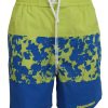 Men Dsquared² Men'S Swimwear | Dsquared Blue Green Logo Print Men Beachwear Shorts Swimwear