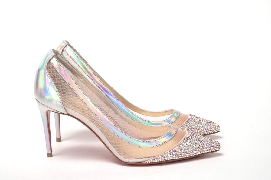 Women Christian Louboutin Women'S Pumps | Christian Louboutin Version Rose Embellished High Heels Pumps