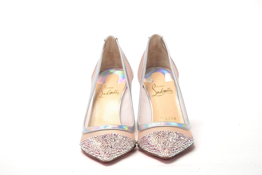 Women Christian Louboutin Women'S Pumps | Christian Louboutin Version Rose Embellished High Heels Pumps