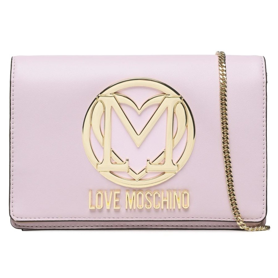 Women Love Moschino Women'S Crossbody Bags | Love Moschino Chic Faux Leather Shoulder Bag In Pink