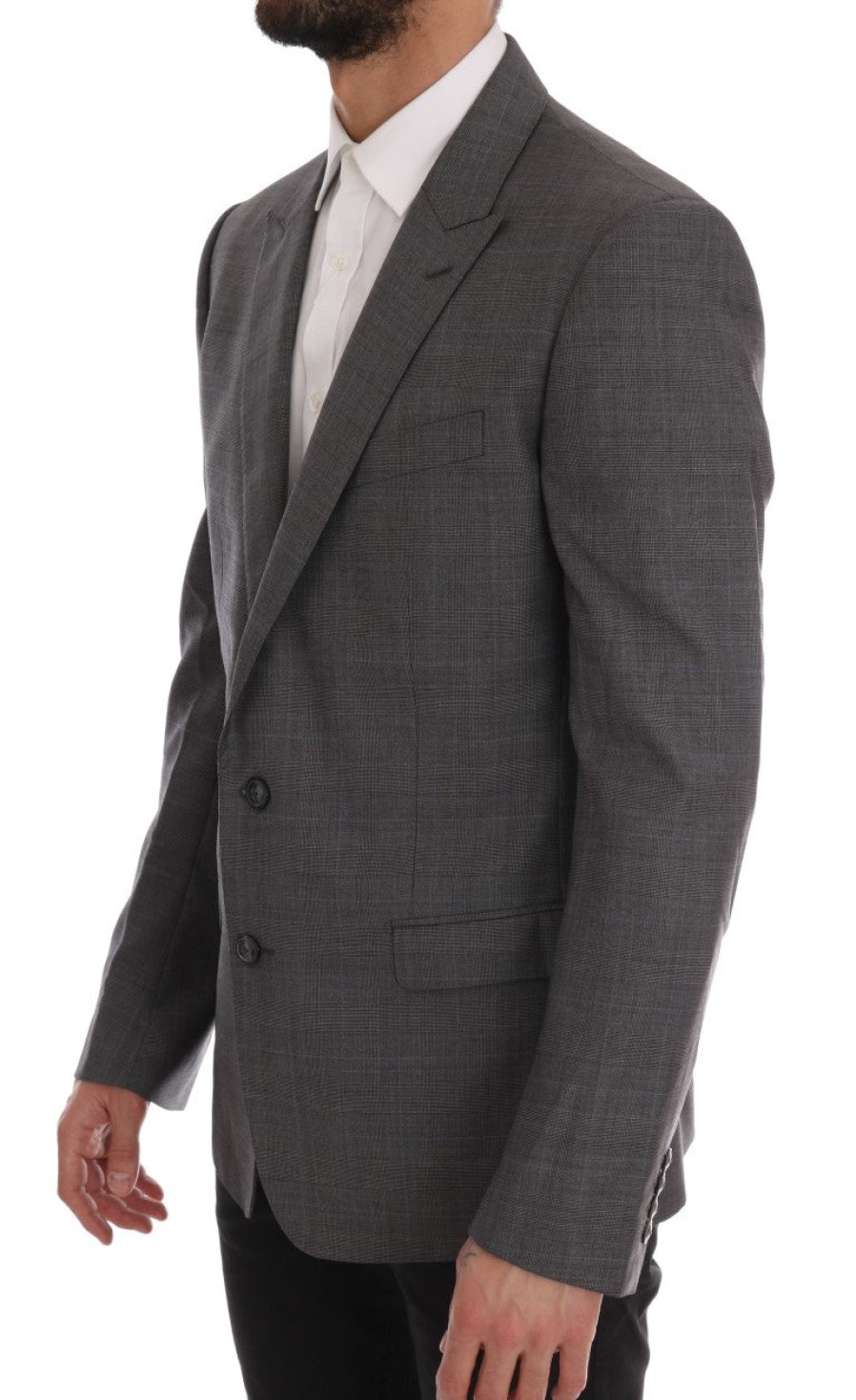 Men Dolce & Gabbana Men'S Blazers | Dolce & Gabbana Gray Wool Martini Slim Blazer