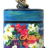 Women Dolce & Gabbana Women'S Others Accessories | Dolce & Gabbana Blue Floral Dauphine Leather Logo Printed Airpods Case