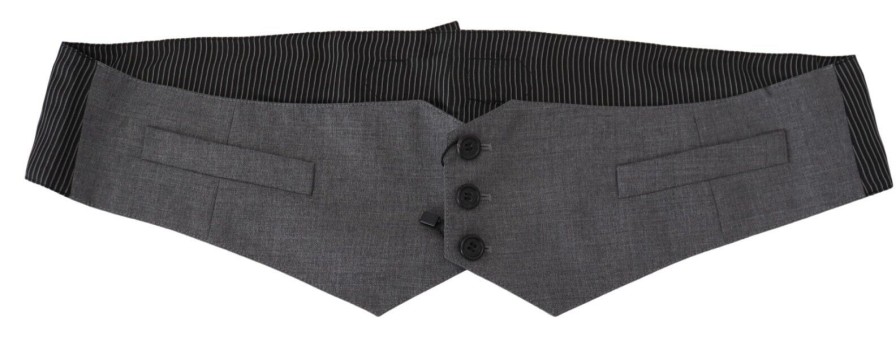 Men Dior Men'S Cummerband | Dior Black Stripes Button Men Waist Cintura Cummerbund