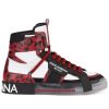 Men Dolce & Gabbana Men'S Sneakers | Dolce & Gabbana High-End Red Leopard Print Calfskin Sneakers