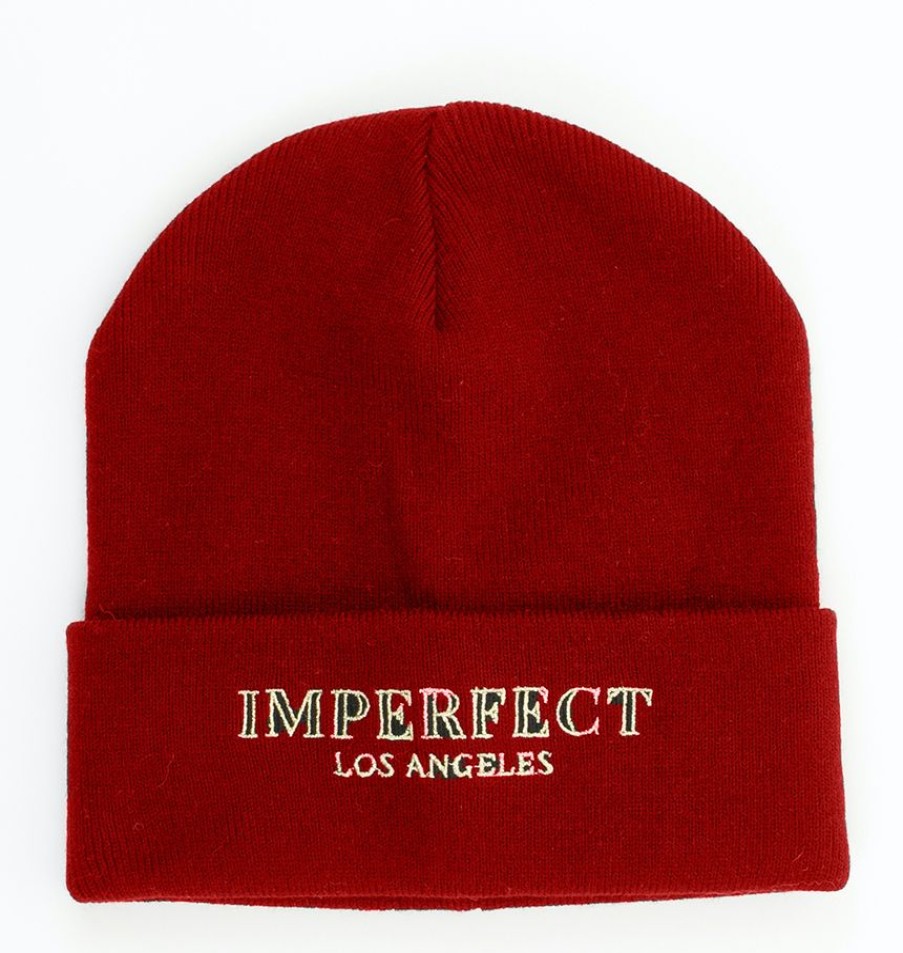 Women Imperfect Women'S Hats | Imperfect Vibrant Red Acrylic Cap With Front Logo