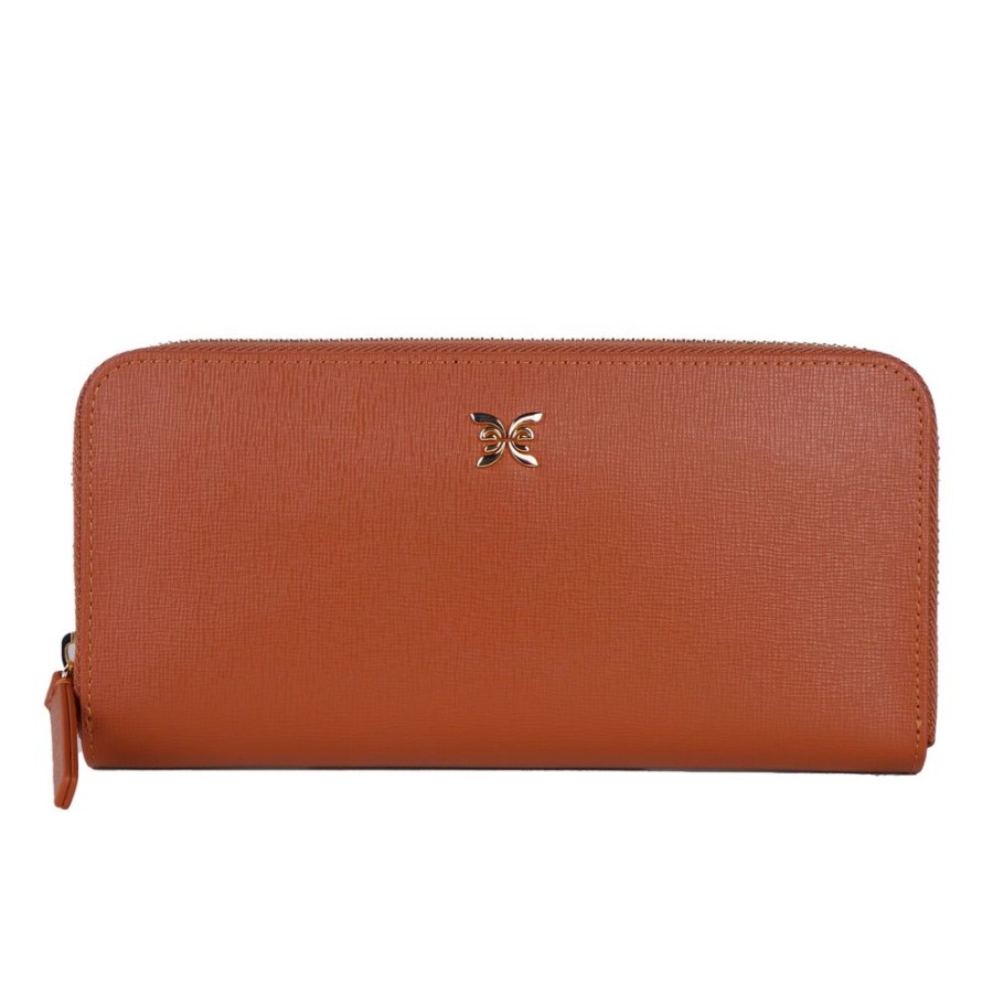 Women Ungaro Women'S Wallets | Ungaro Elegant Leather Zippered Wallet With Logo Detail