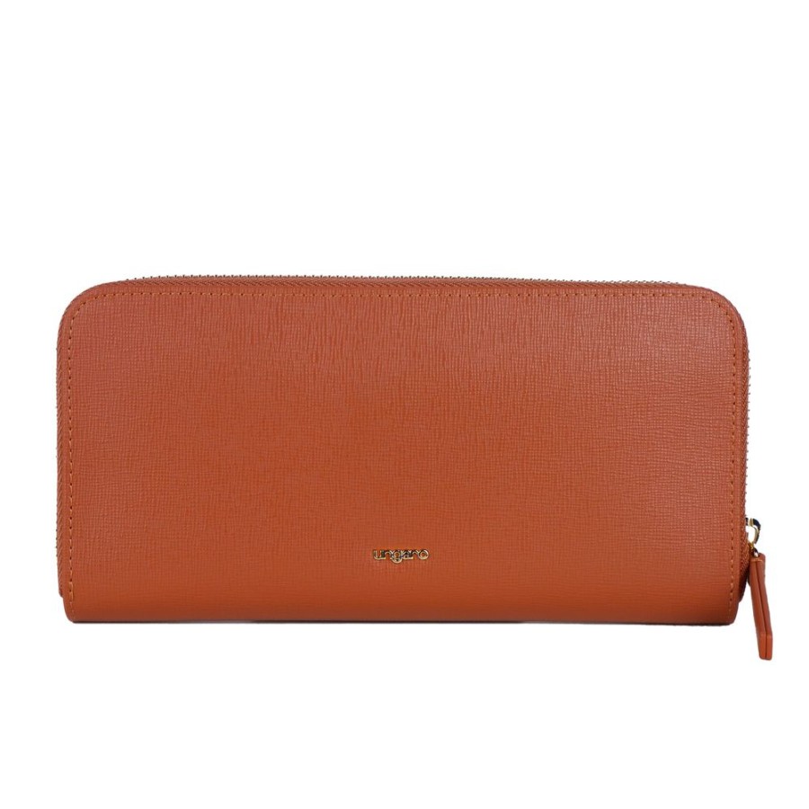 Women Ungaro Women'S Wallets | Ungaro Elegant Leather Zippered Wallet With Logo Detail