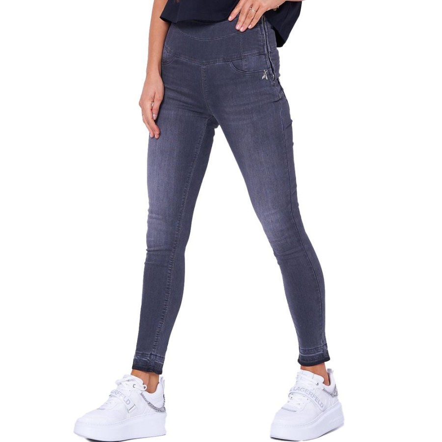 Women Patrizia Pepe Women'S Pants & Jeans | Patrizia Pepe Gray Cotton Jeans & Pant