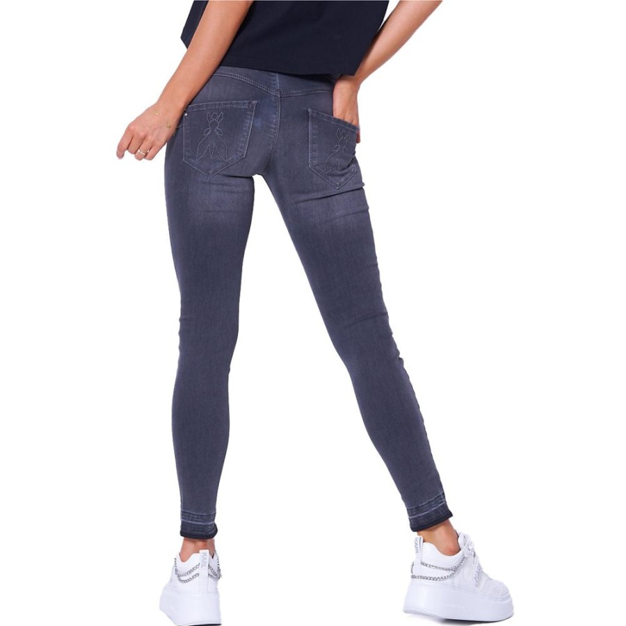 Women Patrizia Pepe Women'S Pants & Jeans | Patrizia Pepe Gray Cotton Jeans & Pant