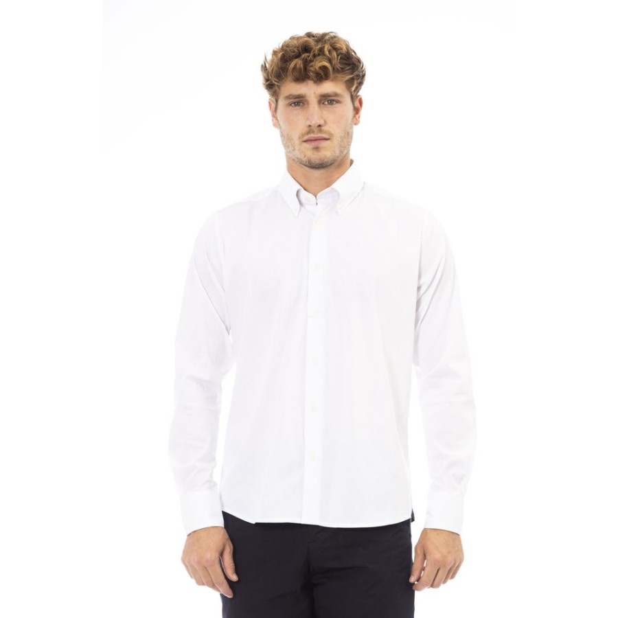 Men Baldinini Trend Men'S Shirts | Baldinini Trend Baldinini Trend Elegant White Shirt