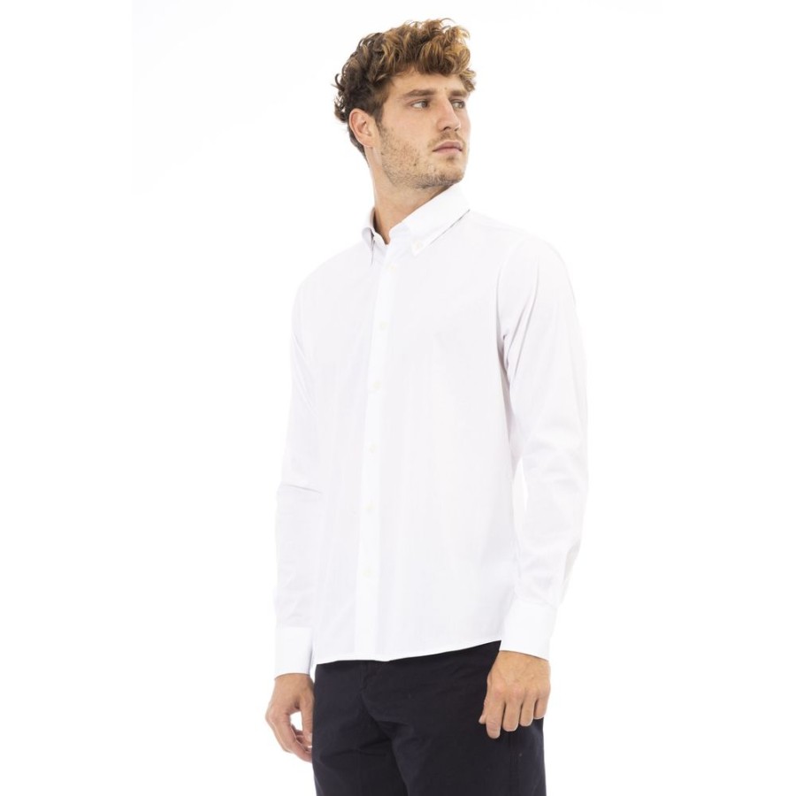 Men Baldinini Trend Men'S Shirts | Baldinini Trend Baldinini Trend Elegant White Shirt