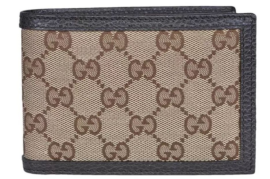 Women Gucci Women'S Wallets | Gucci Elegant Monogram Canvas Wallet With Leather Detailing