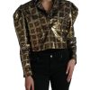 Women Dolce & Gabbana Women'S Jackets & Coats | Dolce & Gabbana Multicolor Polyester Sequined Cropped Jacket