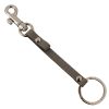 Men Dolce & Gabbana Men'S Keychains | Dolce & Gabbana Gray Textured Leather Silver Metal Hook Keychain