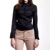 Women Ungaro Fever Women'S Shirts | Ungaro Fever Chic Black Slim Fit Designer Shirt