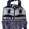 Women Dolce & Gabbana Women'S Scarves | Dolce & Gabbana Multicolor Wool Dg Queen Wrap Fringe Scarf