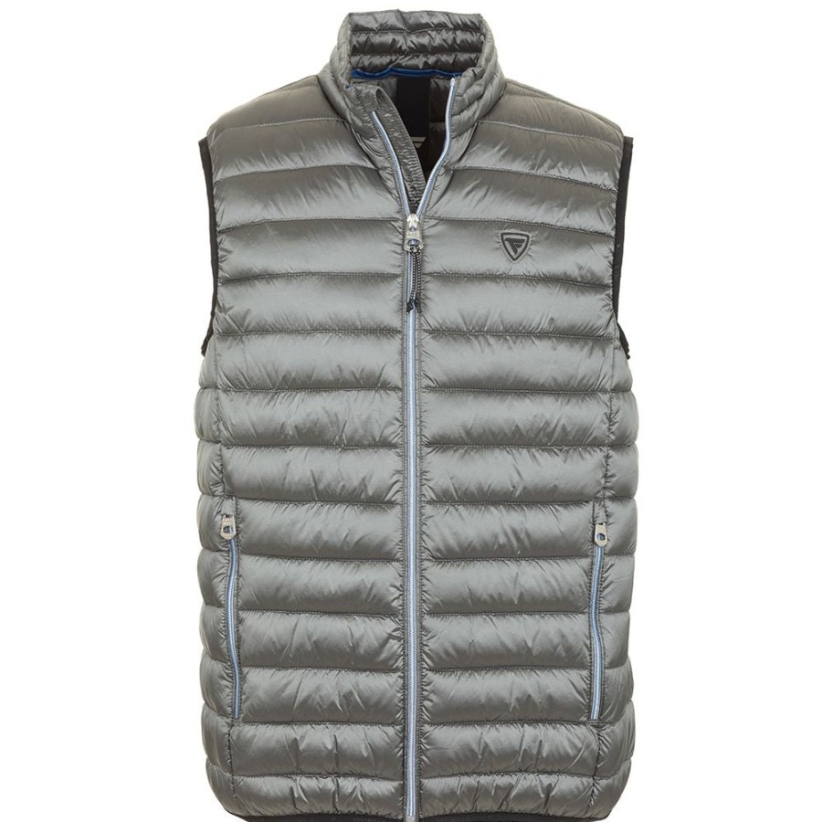 Men Fred Mello Men'S Vests | Fred Mello Sleeveless Zip Vest In Sophisticated Gray