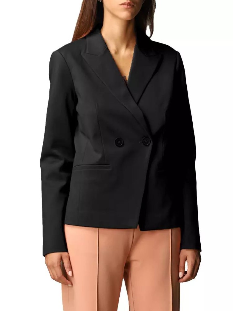 Women Twinset Women'S Suits & Blazers | Twinset Elegant Viscose Blend Blazer Jacket