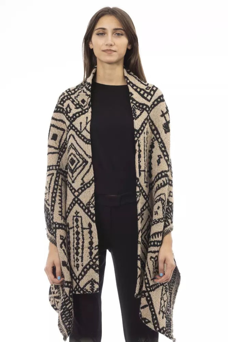 Women Alpha Studio Women'S Scarves | Alpha Studio Scandinavian Jacquard Double Face Stole