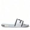 Men Dolce & Gabbana Men'S Slide Sandals | Dolce & Gabbana White Rubber Sandals Slippers Beachwear Men Shoes