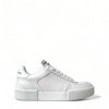 Women Dolce & Gabbana Women'S Sneakers | Dolce & Gabbana White Leather Miami Logo Womens Sneakers Shoes