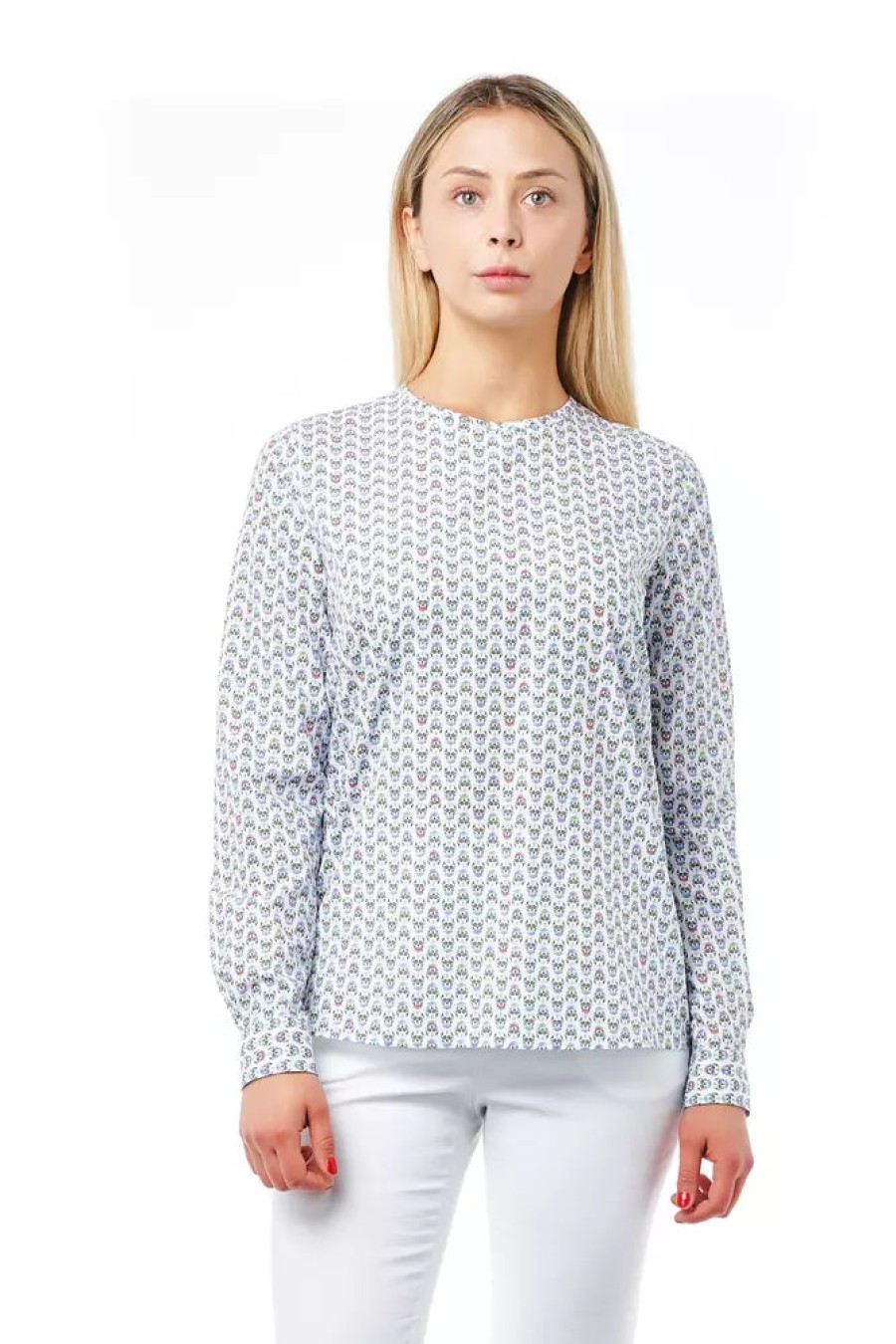 Women Bagutta Women'S Shirts | Bagutta Elegance Unveiled: Skull Fantasy Round Neck Blouse