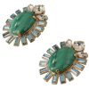 Women Dolce & Gabbana Women'S Earrings | Dolce & Gabbana Gold Brass Blue Crystal Stone Clip-On Jewelry Sicily E