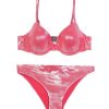 Women Emporio Armani Women'S Swimwear | Emporio Armani Pink Lurex Underwire Triangle Bikini