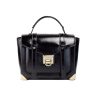 Women Michael Kors Women Satchel Bags | Michael Kors Manhattan Medium Slick Black Leather Top Handle School Sa