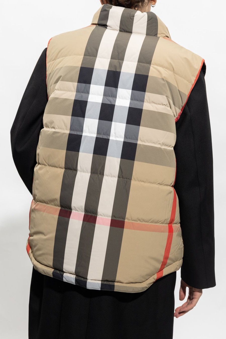 Men Burberry Men'S Vests | Burberry Beige Polyamide And Feathers Vest