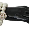 Women Dolce & Gabbana Women'S Bracelets | Dolce & Gabbana White Faux Pearl Beads Translucent Crystals Bracelet