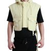 Men Dolce & Gabbana Men'S Jackets | Dolce & Gabbana Yellow Nylon Hooded Sportswear Vest Jacket