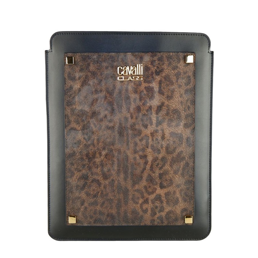 Women Cavalli Class Women'S Others Accessories | Cavalli Class Chic Leopard Print Calfskin Tablet Case