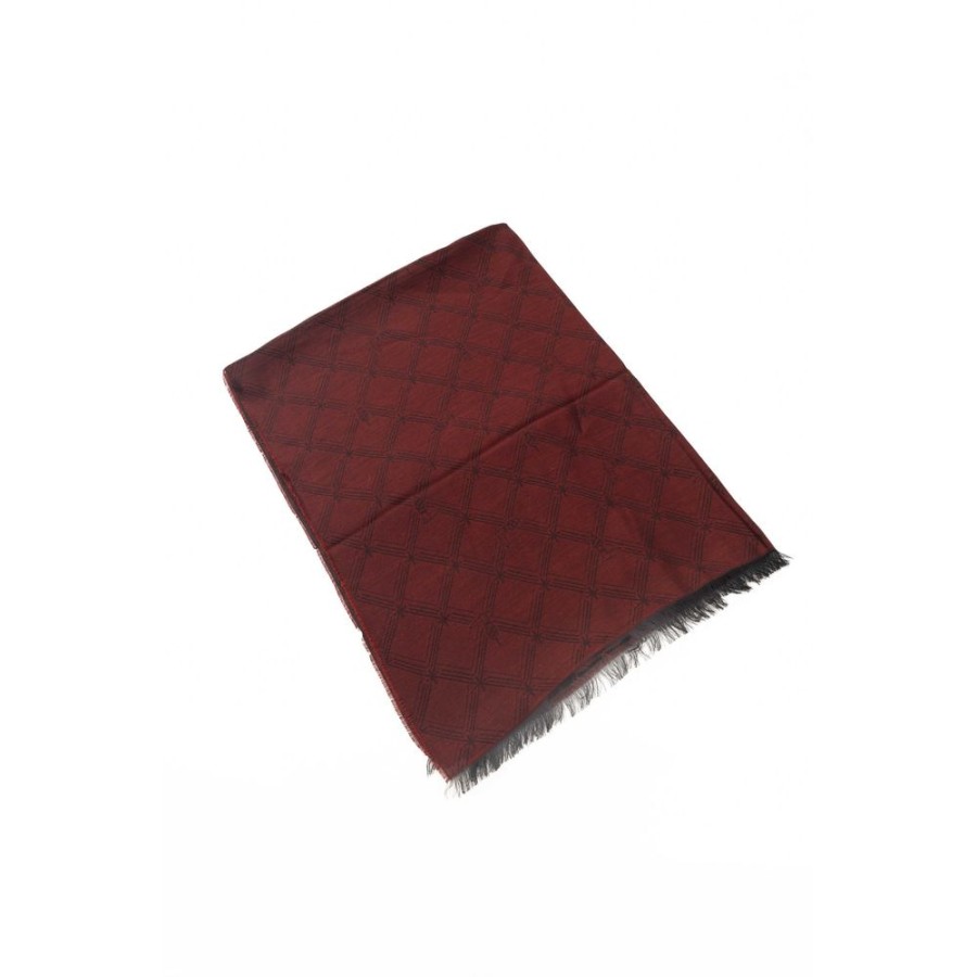 Men Trussardi Men'S Scarves | Trussardi Elegant Burgundy Printed Scarf