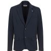 Men Fred Mello Men'S Blazers | Fred Mello Elegant Blue Cotton Blend Jacket