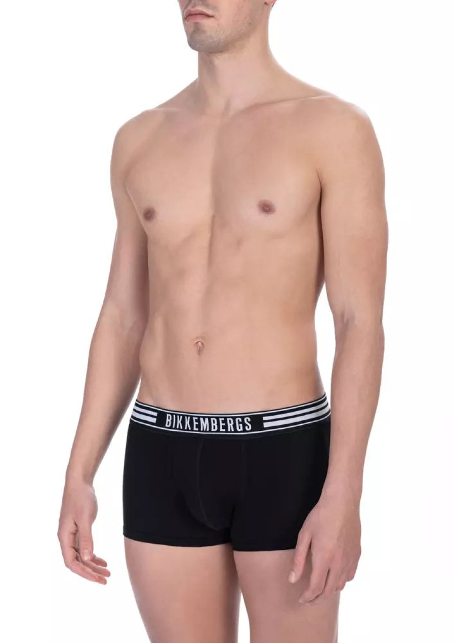 Men Bikkembergs Men'S Underwear | Bikkembergs Elegant Dual-Pack Cotton Trunks For Men