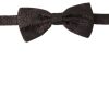 Men Dolce & Gabbana Men'S Ties & Bowties | Dolce & Gabbana Brown Floral Jacquard Adjustable Neck Papillon Bow Tie