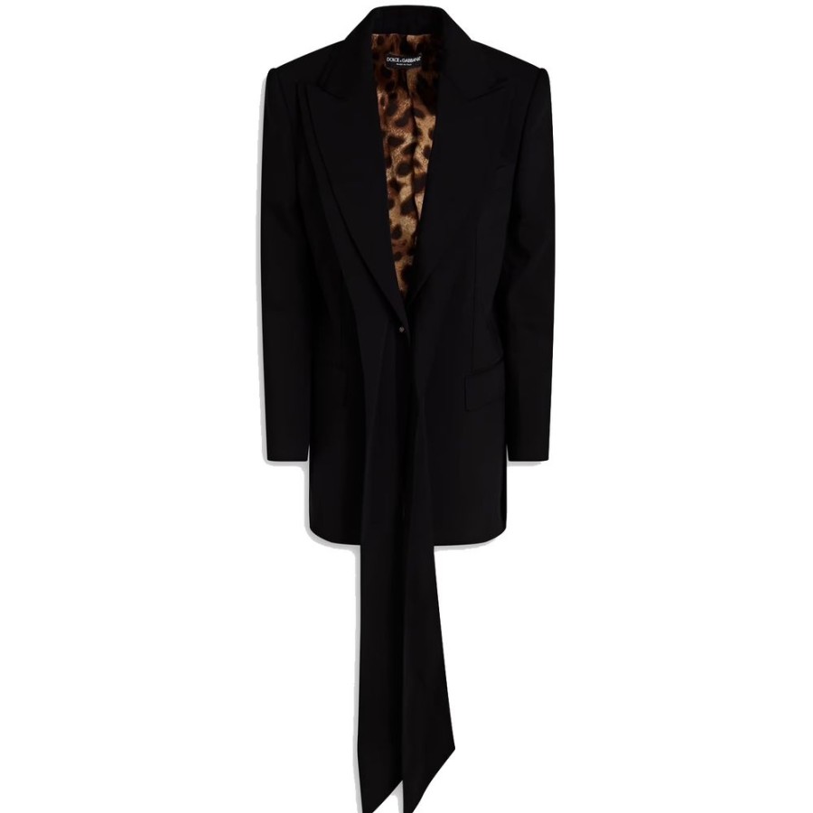 Women Dolce & Gabbana Women'S Suits & Blazers | Dolce & Gabbana Elegant Stretch-Wool Twill Blazer