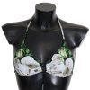 Women Dolce & Gabbana Women'S Swimwear | Dolce & Gabbana Multicolor Floral Print Halter Swimwear Bikini Top