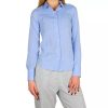 Women Made in Italy Women'S Shirts | Made In Italy Elegant Light Blue Cotton-Linen Blend Shirt