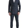 Men Dolce & Gabbana Men'S Suits | Dolce & Gabbana Blue 2 Piece Double Breasted Martini Suit