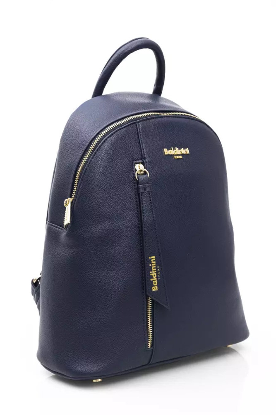 Women Baldinini Trend Women Backpacks | Baldinini Trend Elegant Blue Backpack With Golden Accents