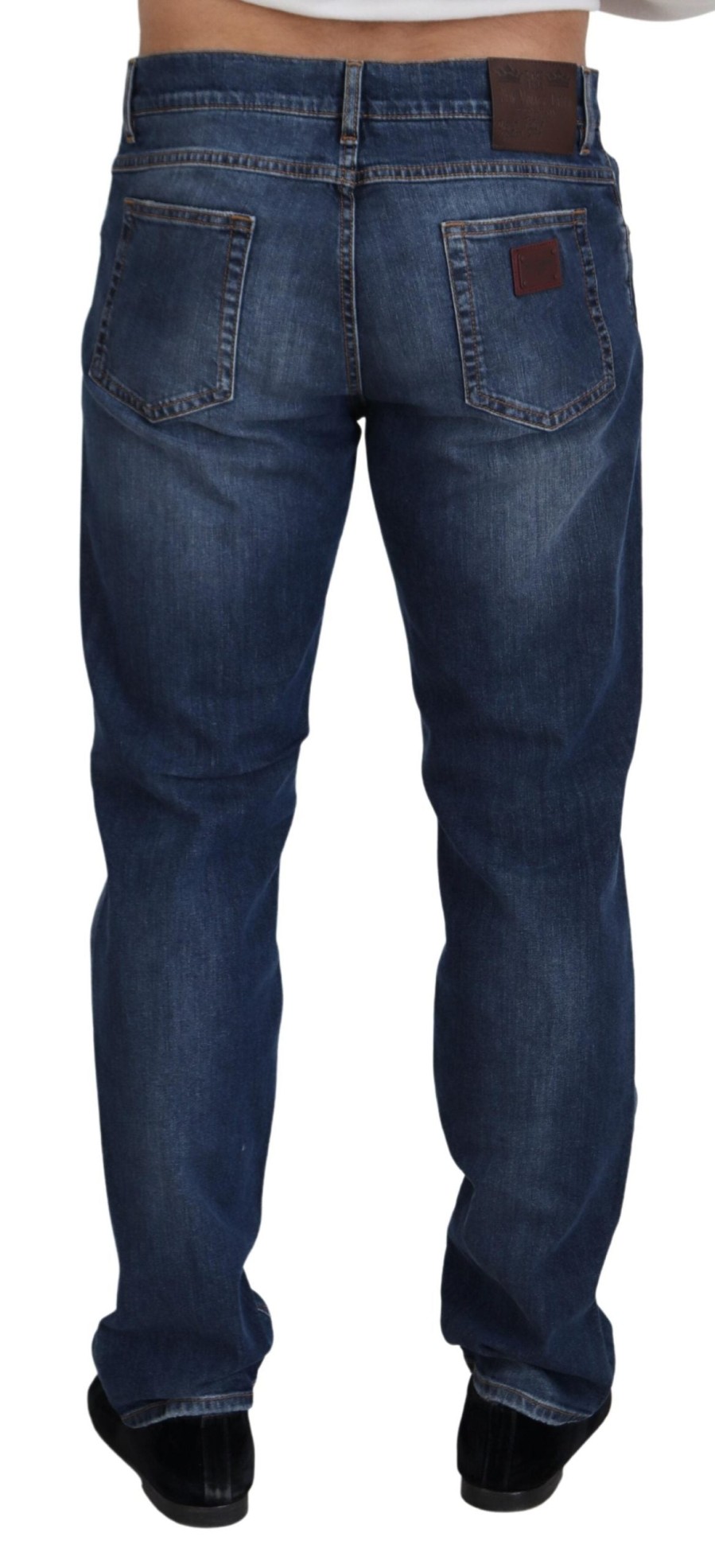 Men Dolce & Gabbana Men'S Jeans & Pants | Dolce & Gabbana Blue Washed Cotton Casual Denim Jeans