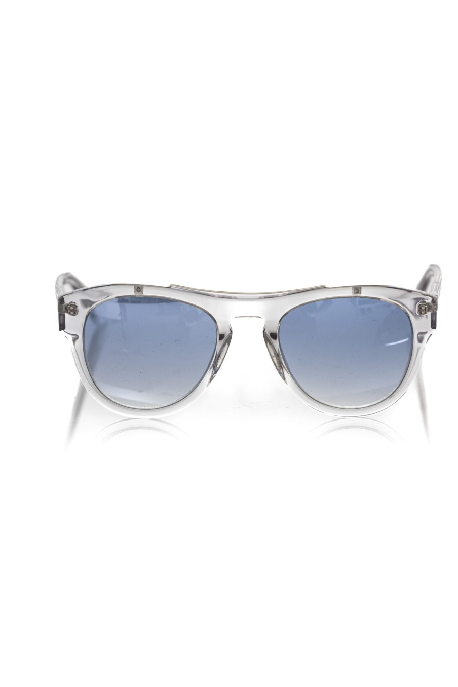 Men Frankie Morello | Frankie Morello Chic Wayfarer Sunglasses With Shaded Blue Lenses