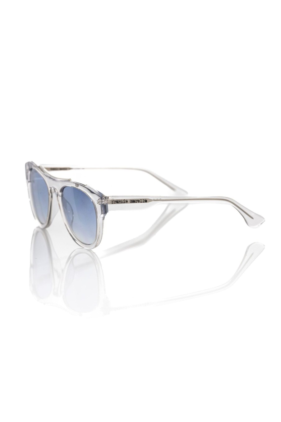 Men Frankie Morello | Frankie Morello Chic Wayfarer Sunglasses With Shaded Blue Lenses