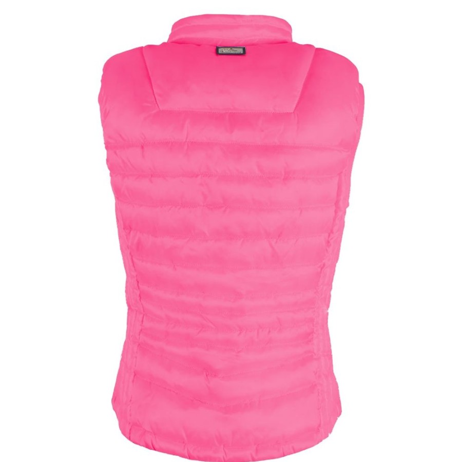 Women Yes Zee Women'S Vest | Yes Zee Fuchsia Sleeveless Technical Fabric Vest