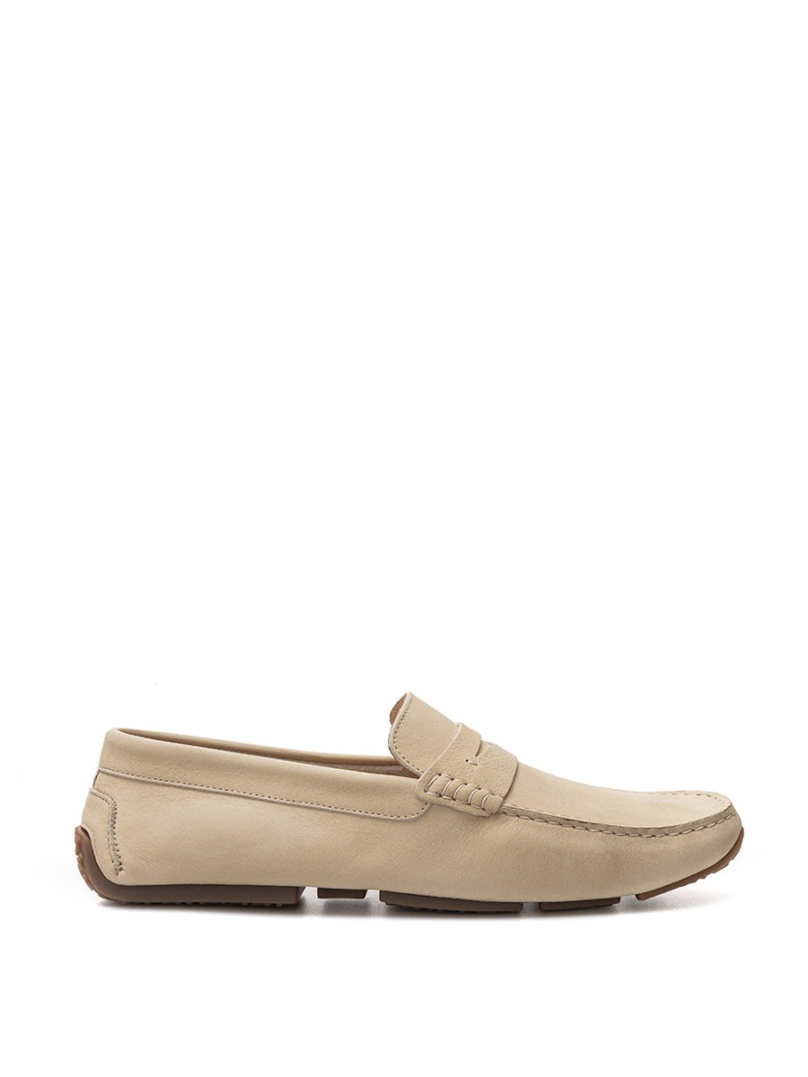 Men Bally Men'S Loafers | Bally Beige Penny Loafer In Suede