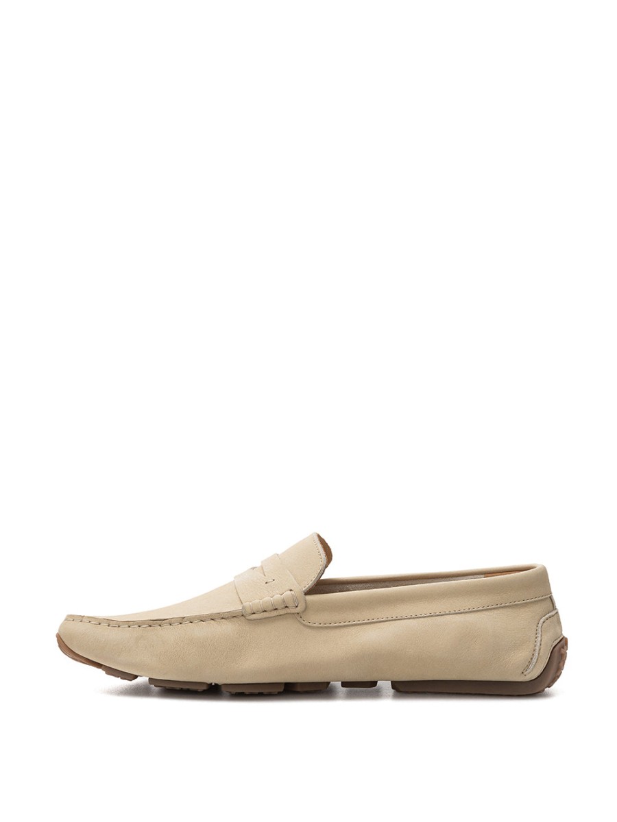 Men Bally Men'S Loafers | Bally Beige Penny Loafer In Suede